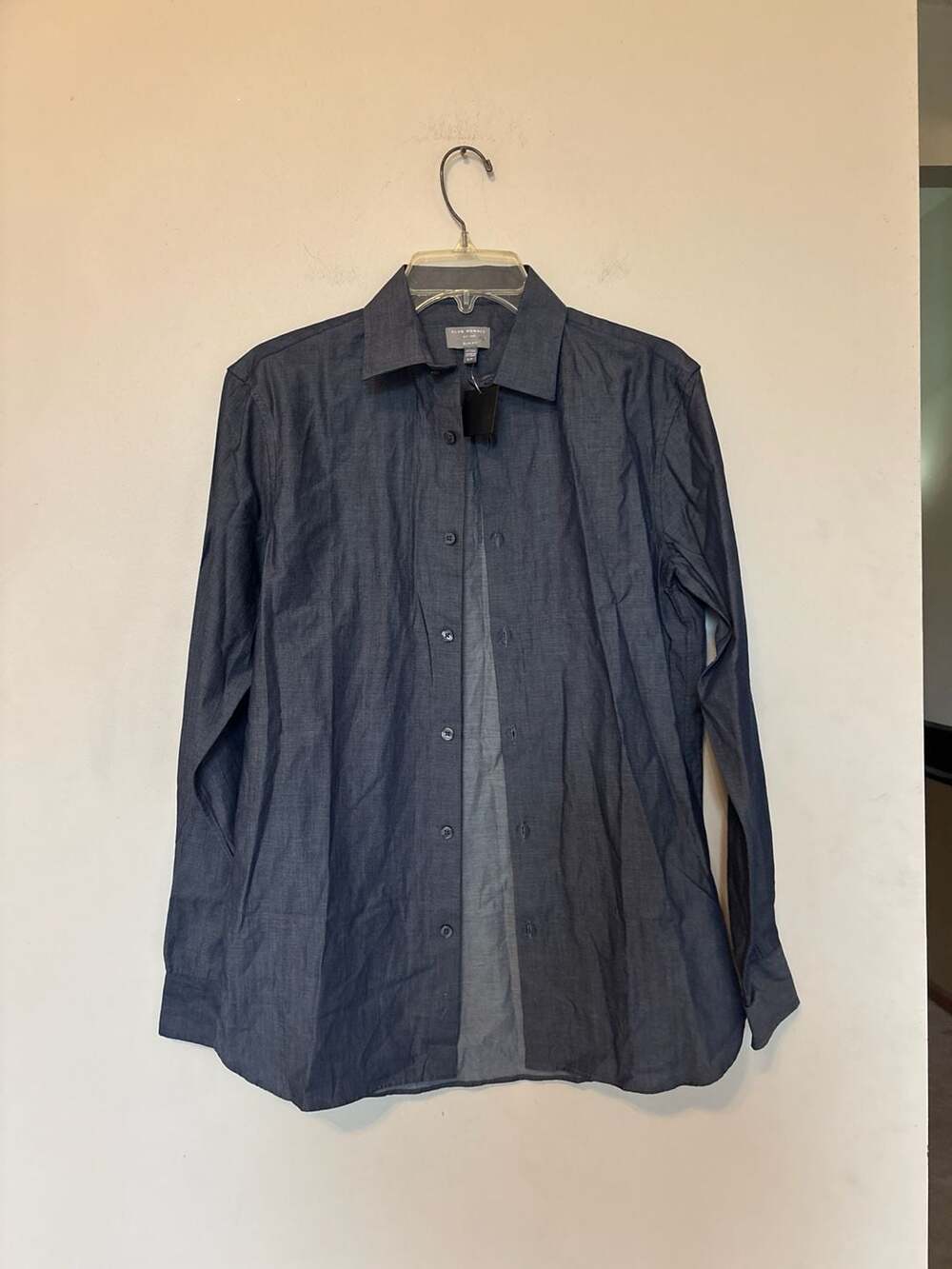 Club Monaco Slim Fit Long Sleeve Button Down Shirt Navy Blue Size Small